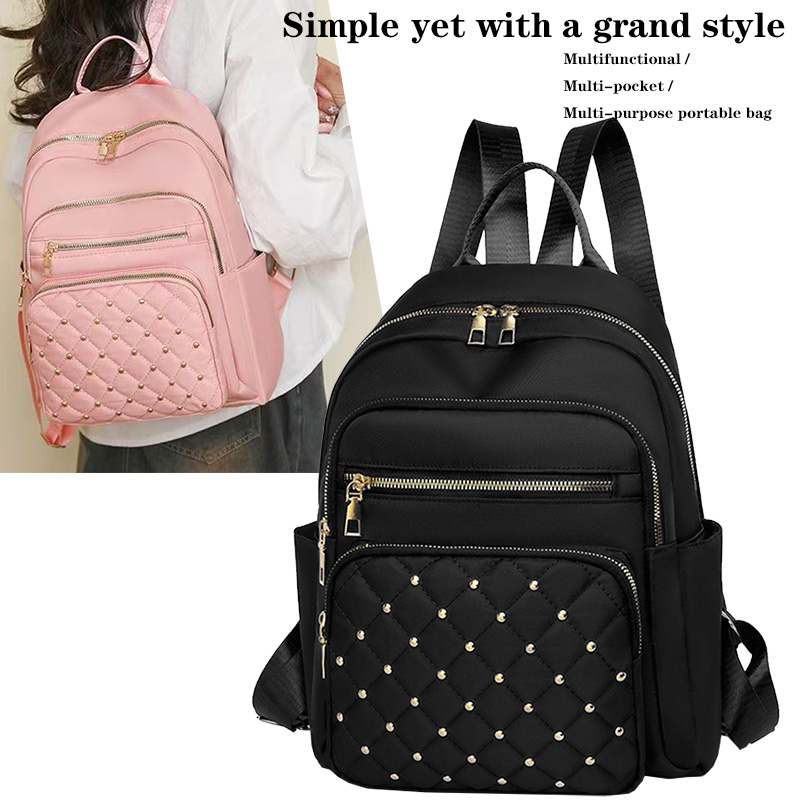 Mini Backpack Purse - 日常着用に適した柔らかい生地の女性用バックパック、サイドポケットデザイン、カジュアルなストリートスタイルに合うシンプルなマルチカラーリュックサック