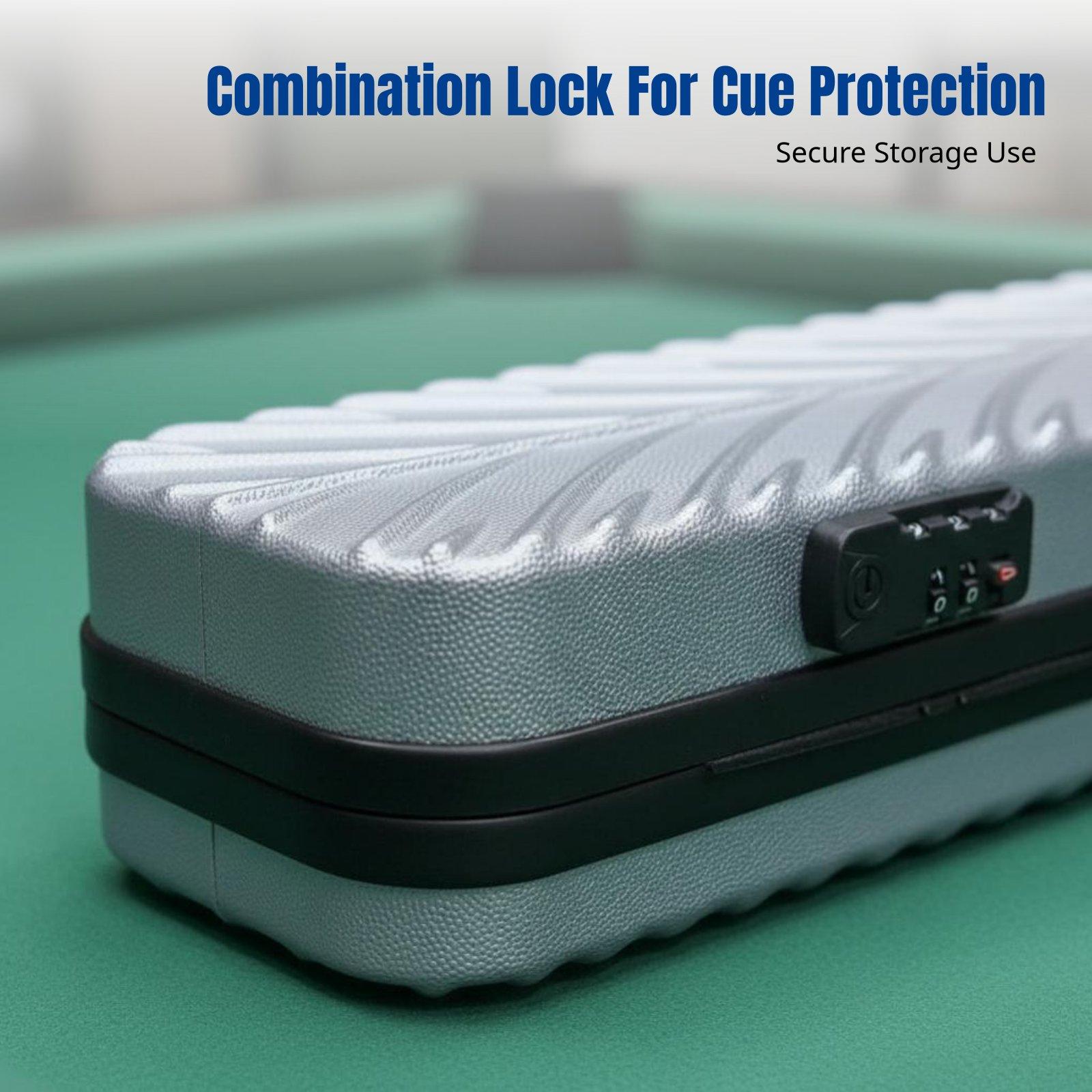 Backpack Lock Combo - ビリヤードキューケース、大型ヘッド、1/2スプリット、コンボロック、ポータブル、バックパックスタイル