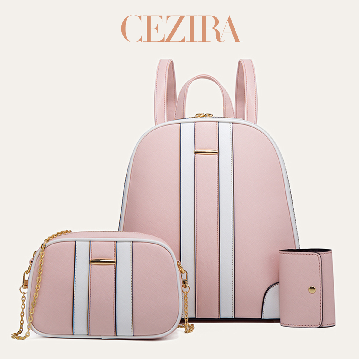 CR ファッション ストライプ パッチワーク バックパックセ - Fashion Backpack Women のレビューと価格