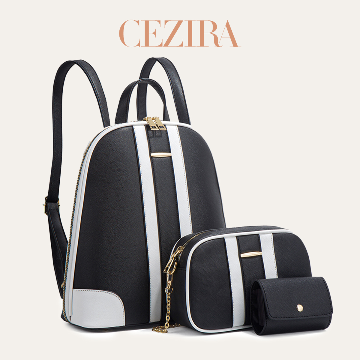 CR ファッション ストライプ パッチワーク バックパックセ - Fashion Backpack Women のレビューと価格